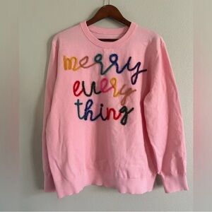 ❤️Holiday Pink Sweater with Colorful Embroidery